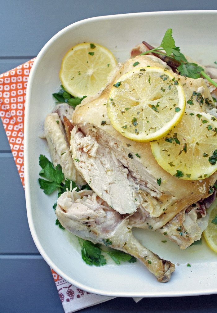 Crock Pot Roasted Chicken
 Easy Crock Pot Roasted Chicken w Lemon Parsley Butter