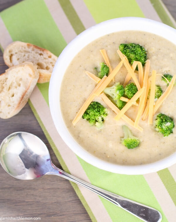 Crockpot Broccoli Cheese Soup
 Crock Pot Broccoli Cheese Soup Garnish with Lemon