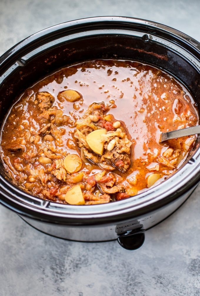 Crockpot Cabbage Soup
 Crockpot Cabbage Soup with Beans Sausage and Potatoes