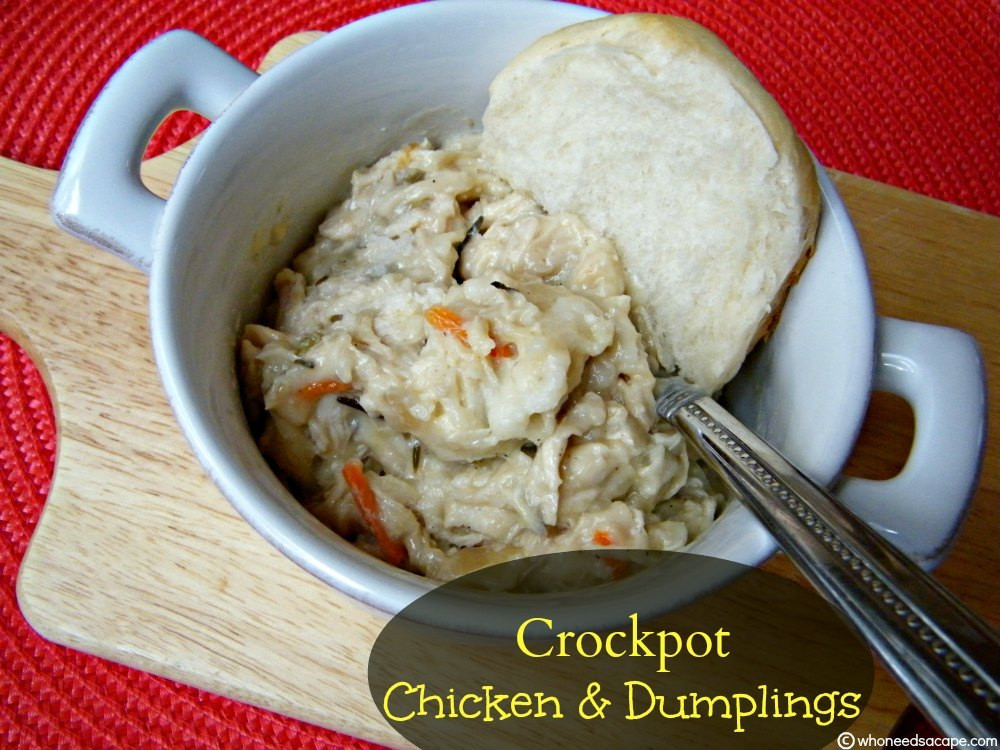 Crockpot Chicken And Dumplings With Grands Biscuits
 Crockpot Chicken & Dumplings Who Needs A Cape