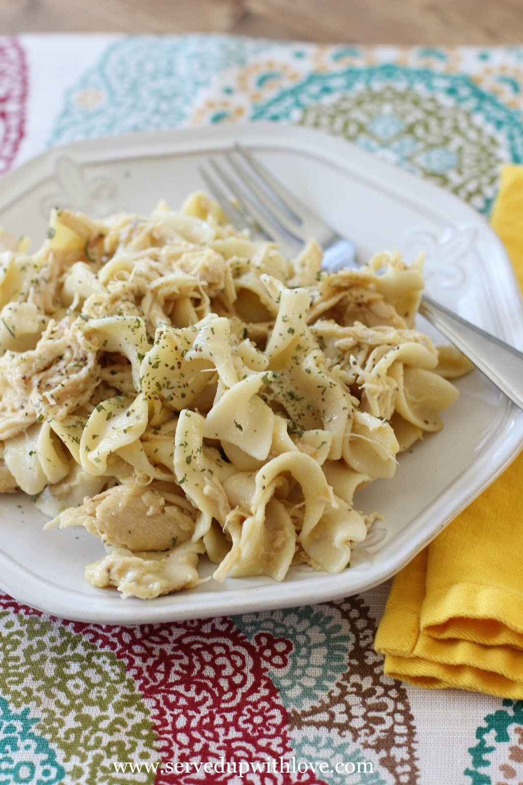 Crockpot Chicken And Noodles
 Served Up With Love Crock Pot Chicken and Noodles