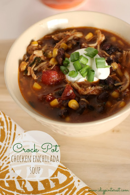 Crockpot Chicken Enchilada Soup
 Skinny Crock Pot Chicken Enchilada Soup I Dig Pinterest