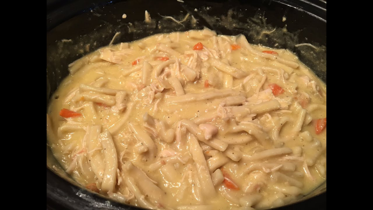 Crockpot Chicken Noodles
 reames egg noodles slow cooker