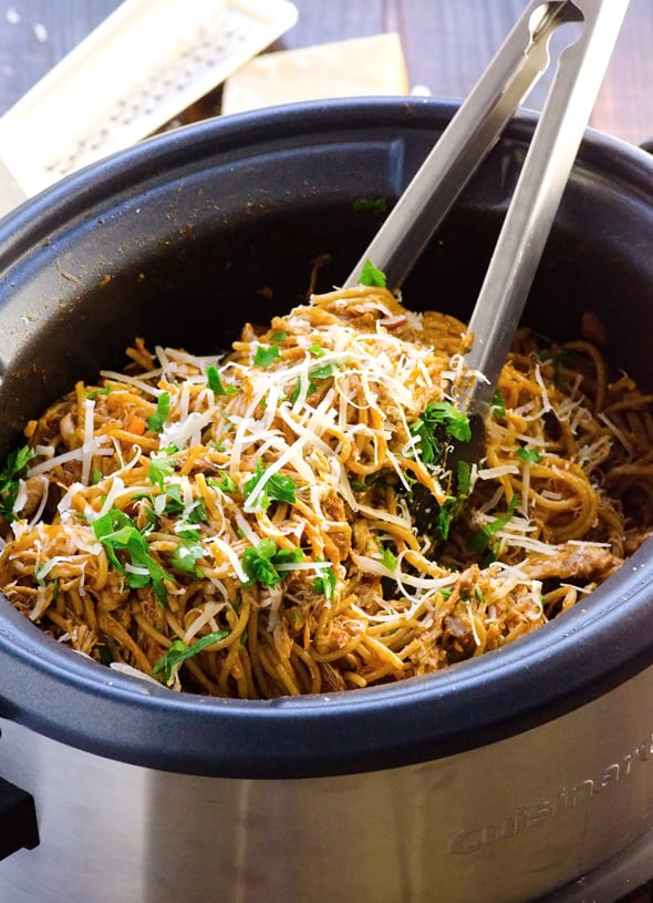 Crockpot Chicken Spaghetti
 slow cooker chicken spaghetti sauce