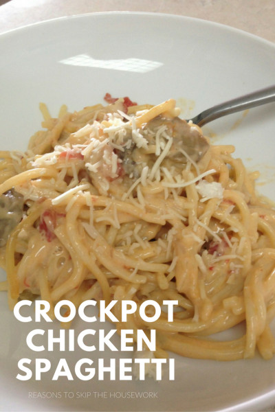 Crockpot Chicken Spaghetti
 Crockpot Chicken Spaghetti with Velveeta Skip The Housework