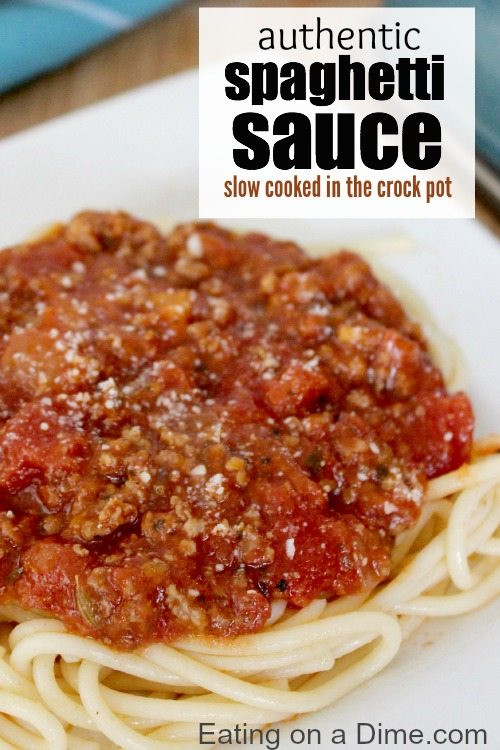 Crockpot Spaghetti Sauce
 Crock Pot Spaghetti Sauce with meat Eating on a Dime