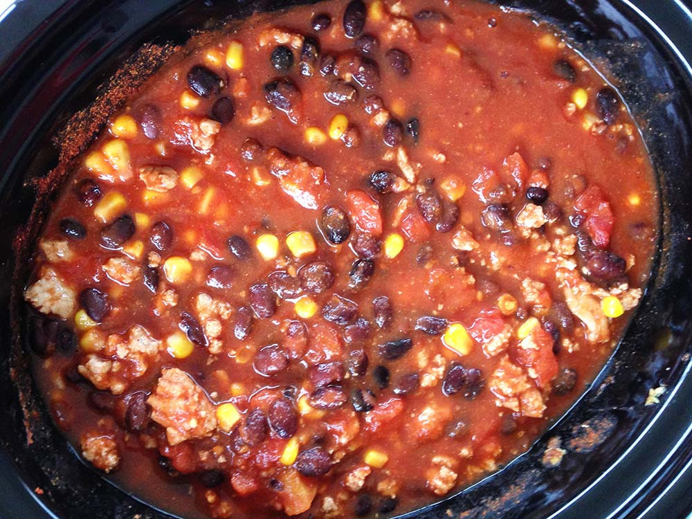 Crockpot Turkey Chili
 Slow cooker turkey black bean chili