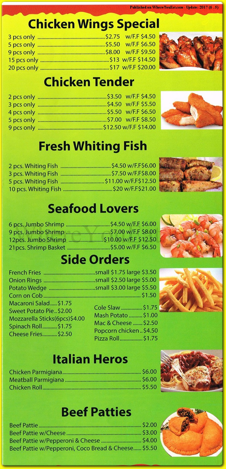 Crown Fried Chicken Menu
 Crown Fried Chicken Chicken Pizzeria Restaurant in