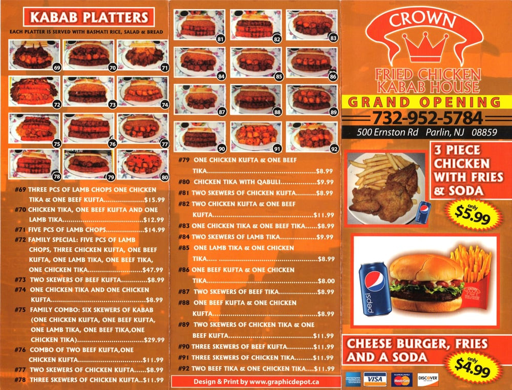 Crown Fried Chicken Menu
 Crown Fried Chicken Chicken Wings Parlin NJ Reviews