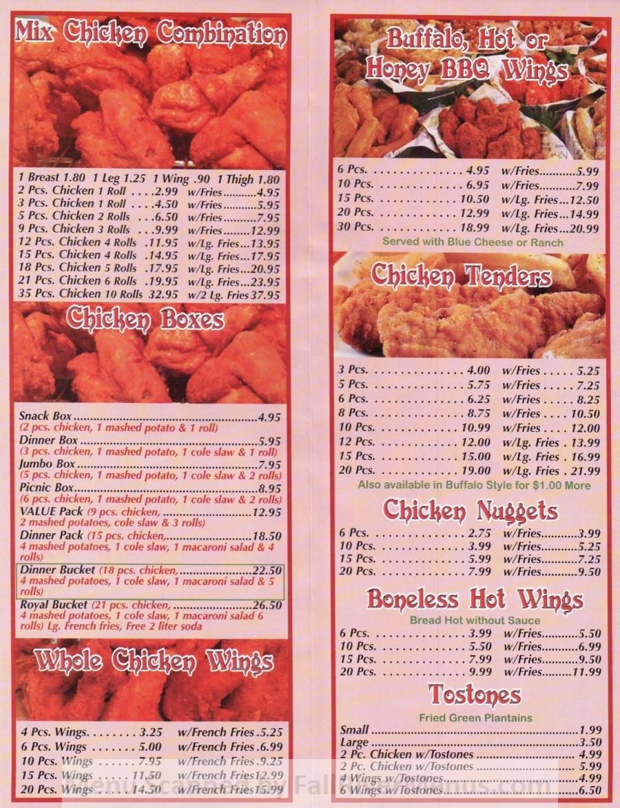 Crown Fried Chicken Menu
 closed Crown Fried Chicken Fall River Restaurants