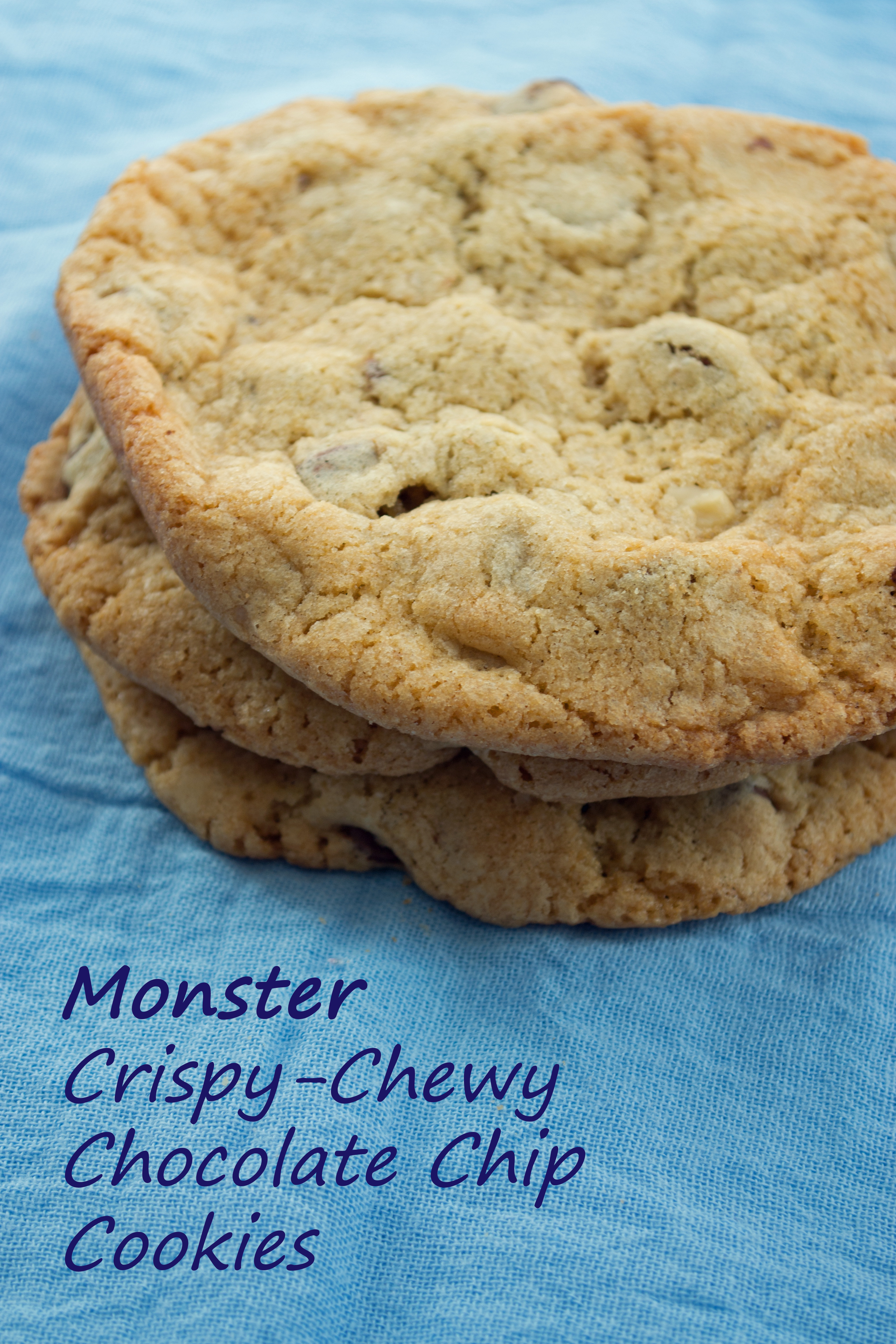 Crunchy Chocolate Chip Cookies
 Monster Size Crispy Chewy Chocolate Chip Cookies