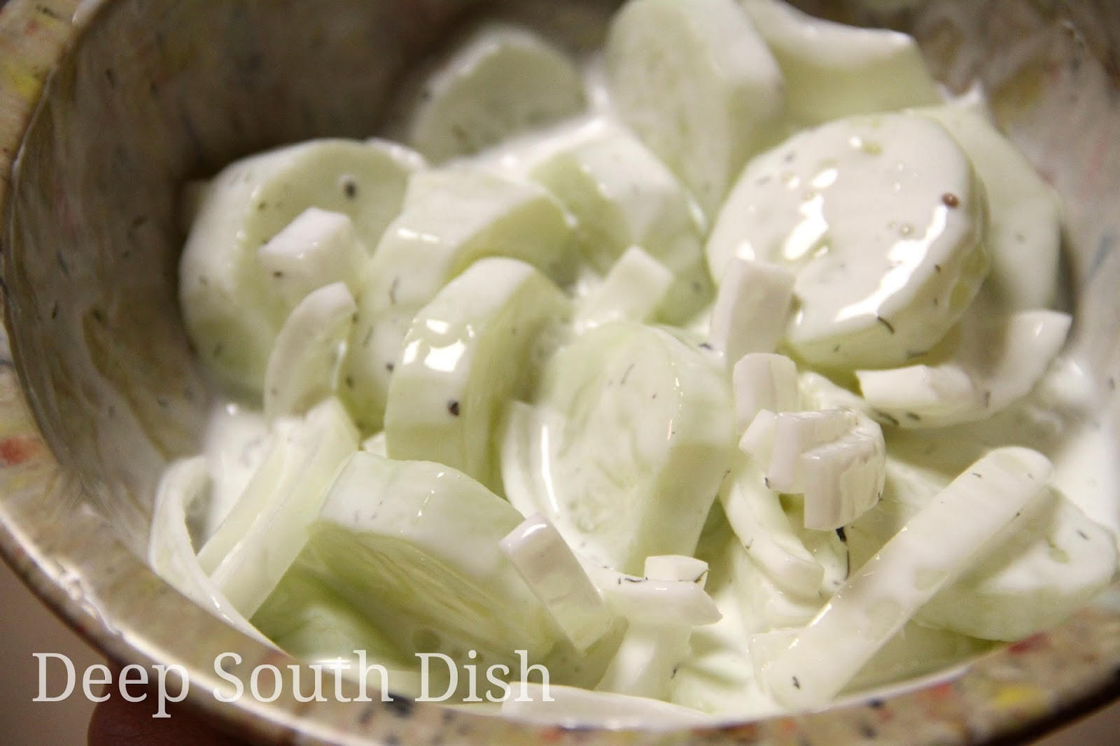 Cucumber Onion Salad
 Deep South Dish Sour Cream Cucumber and ion Salad