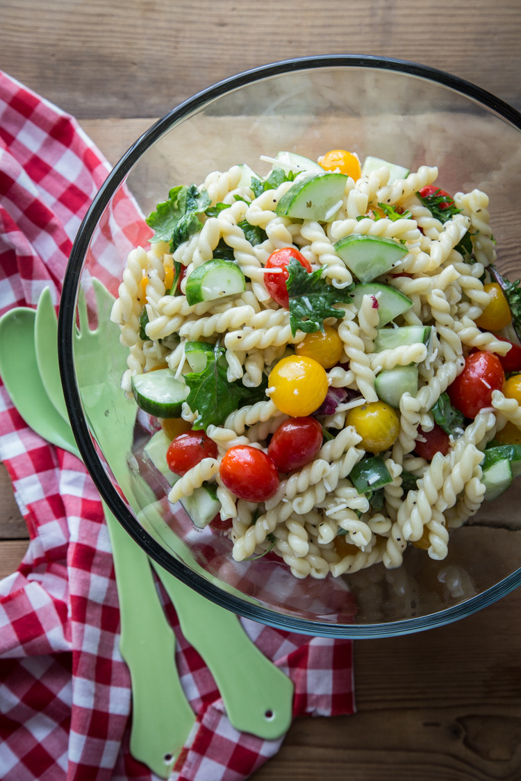 Cucumber Pasta Salad
 cucumber pasta salad with marzetti