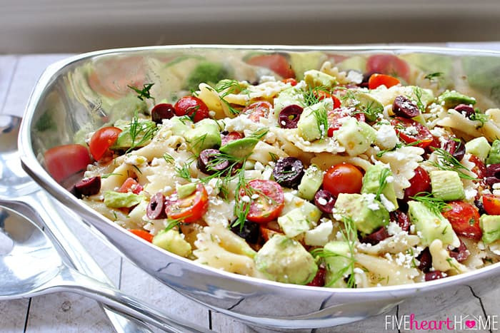 Cucumber Pasta Salad
 Tomato Cucumber Pasta Salad with Avocado