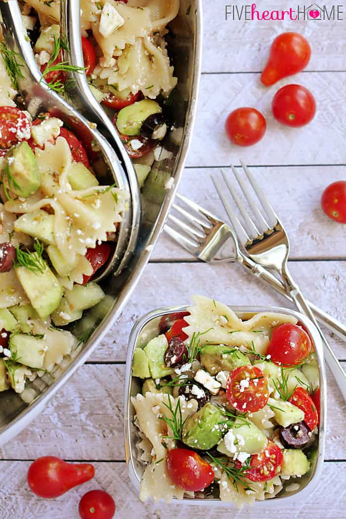 Cucumber Pasta Salad
 Tomato Cucumber Pasta Salad with Avocado