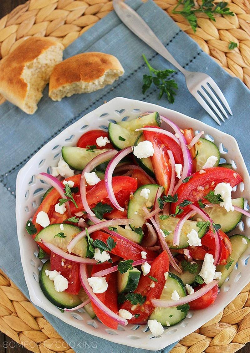 Cucumber Tomato Onion Salad
 Easy Tomato Cucumber and Red ion Salad