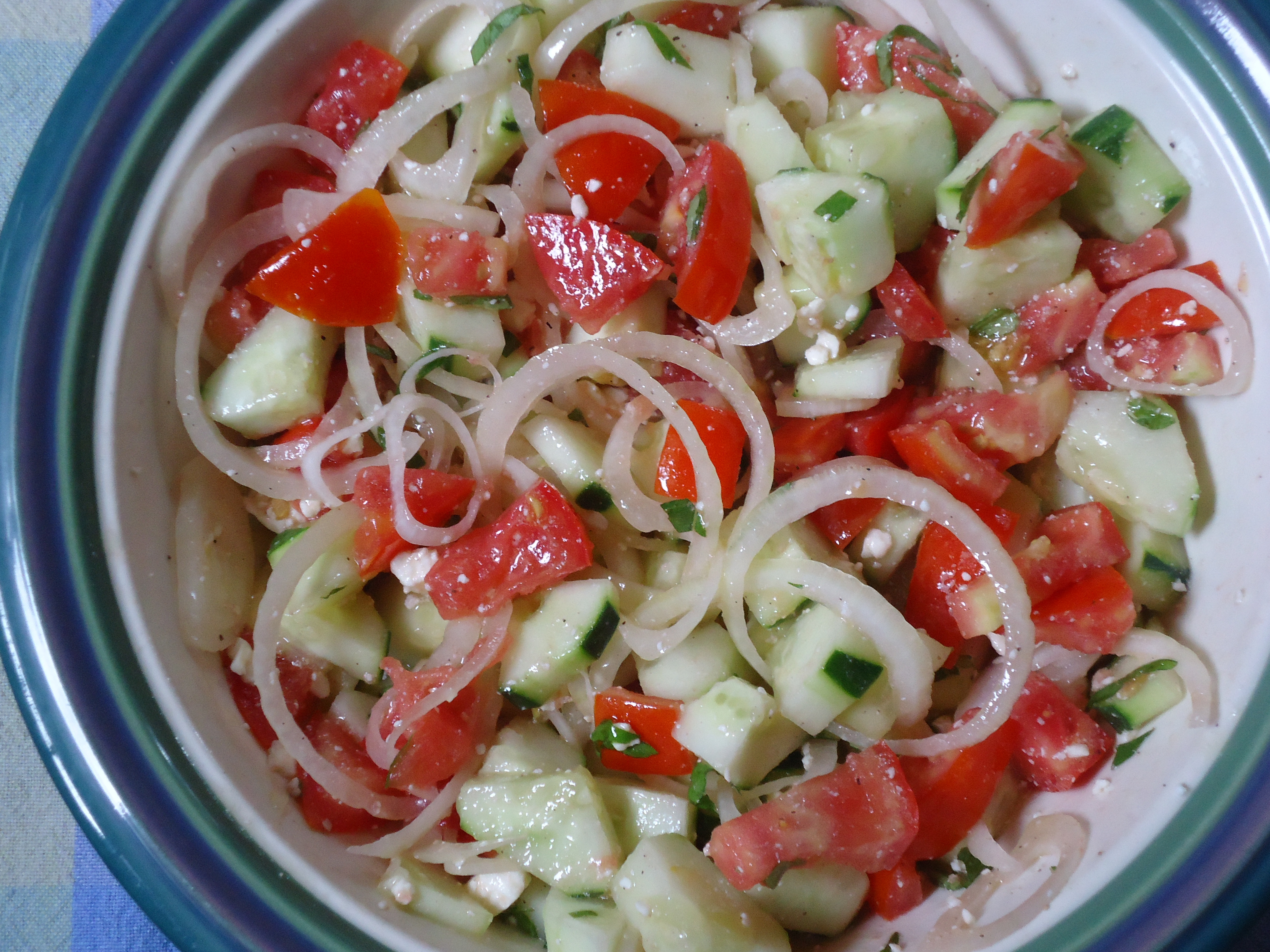 Cucumber Tomato Onion Salad
 Tomato Cucumber and ion Salad