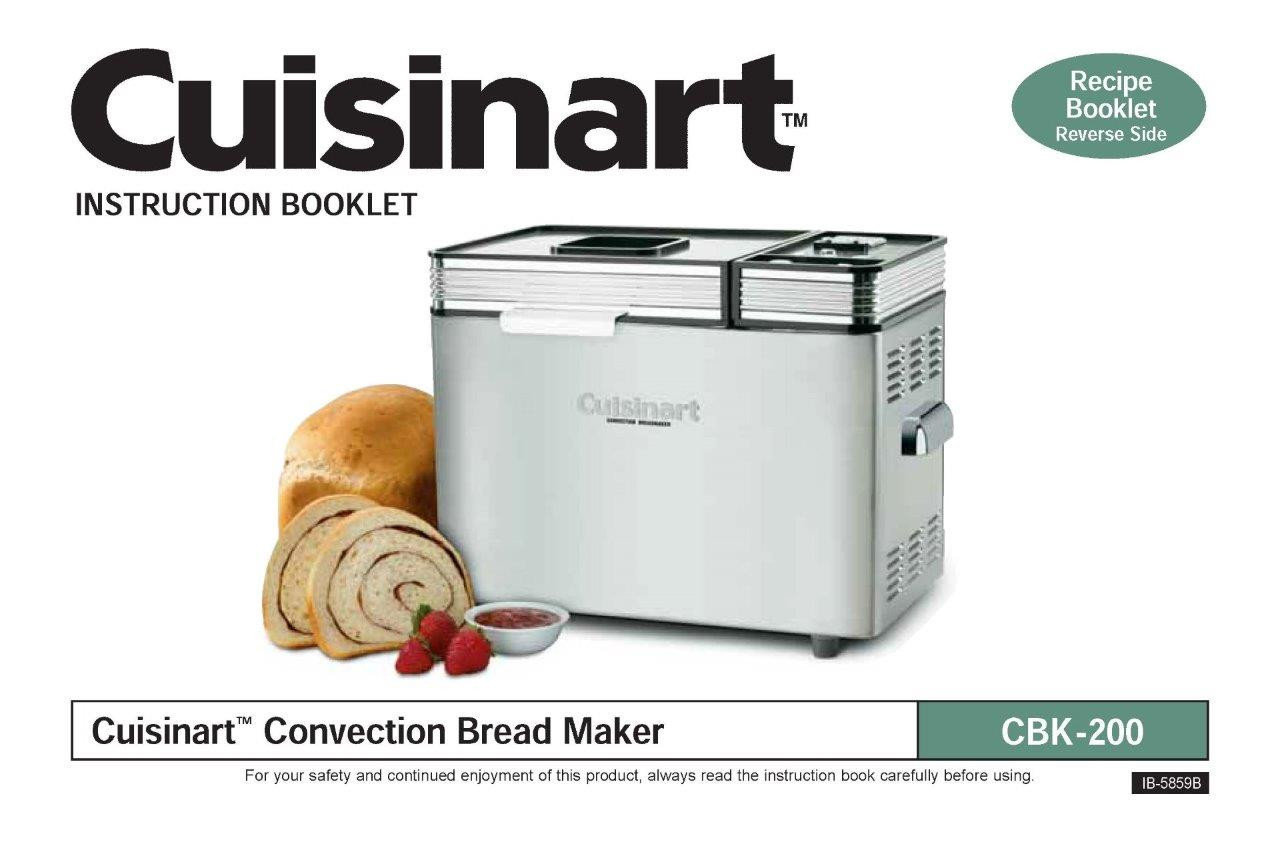 Cuisinart Bread Machine Recipes
 Cuisinart CBK100 CBK200 Bread Maker Machine Replacement