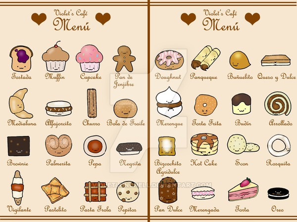 Cute Dessert Names
 cute menu new version by VioletLunchell on DeviantArt