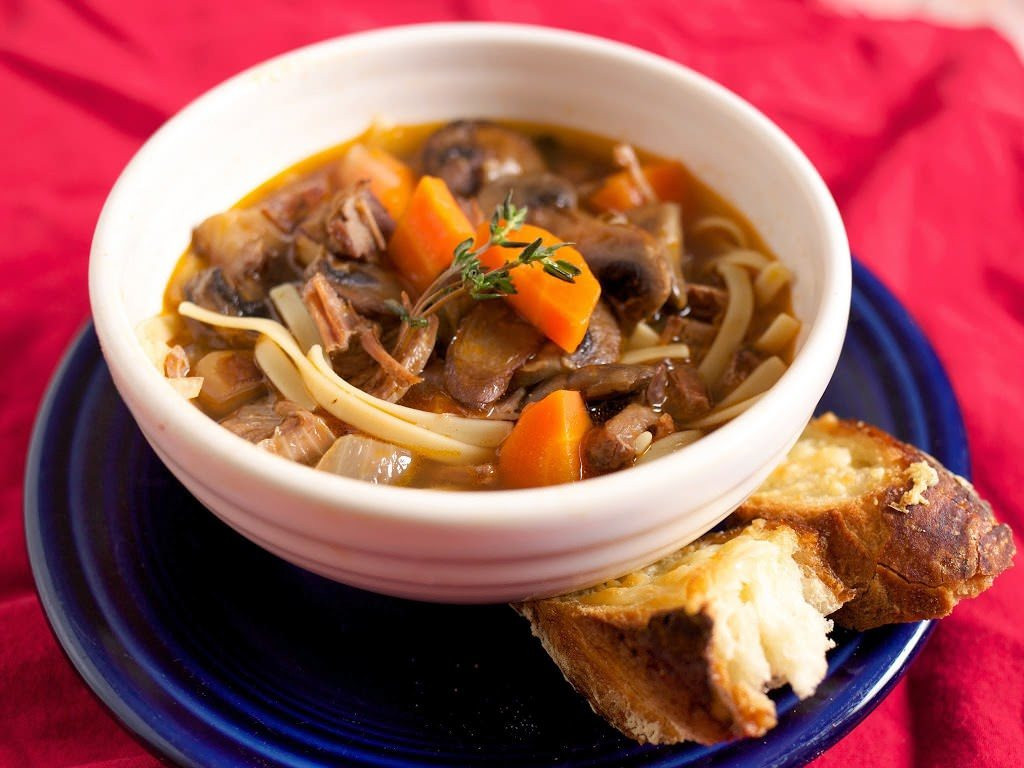 Dad Cooks Dinner
 Pressure Cooker Beef Noodle Soup with Mushrooms and