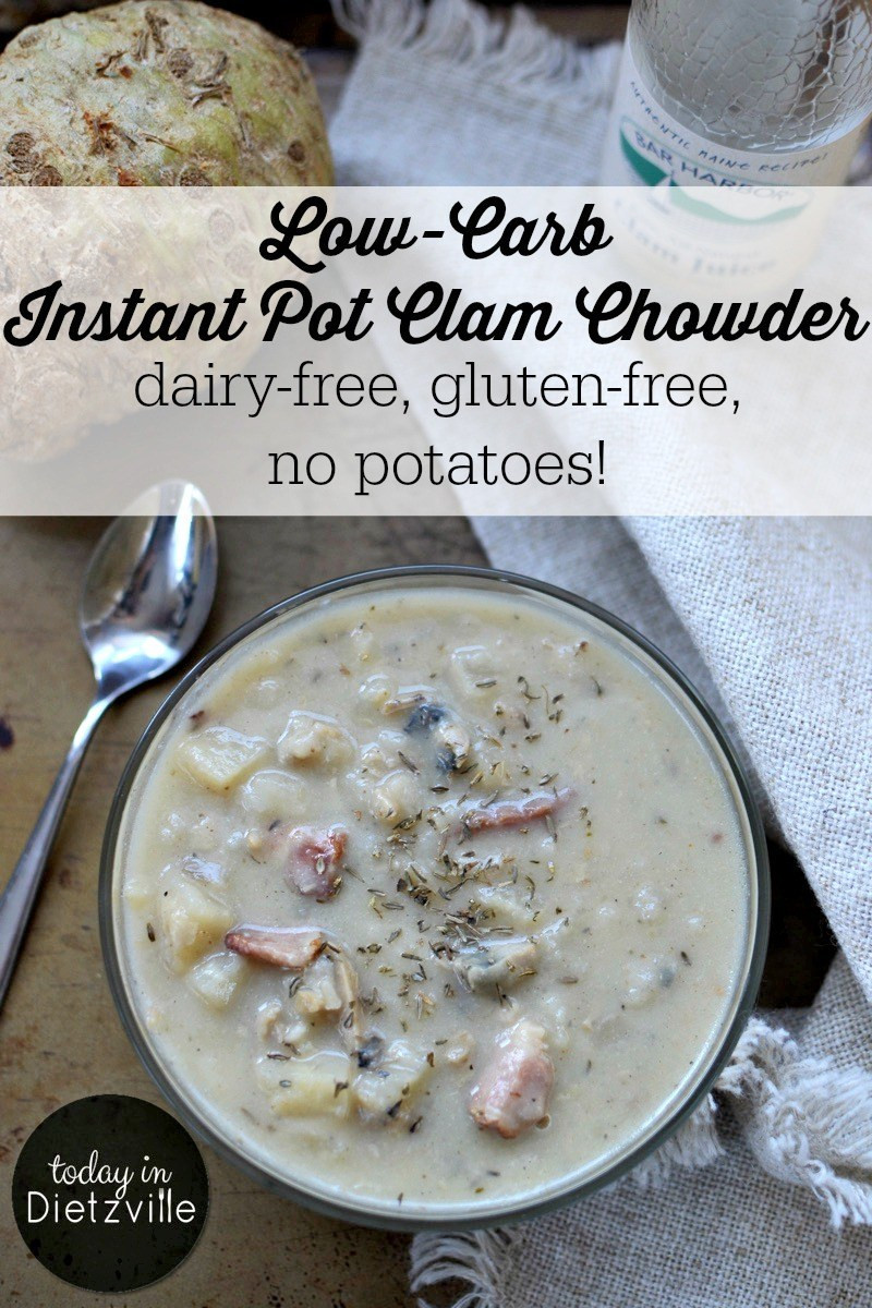 Dairy Free Clam Chowder
 Low Carb Instant Pot Clam Chowder dairy free gluten free