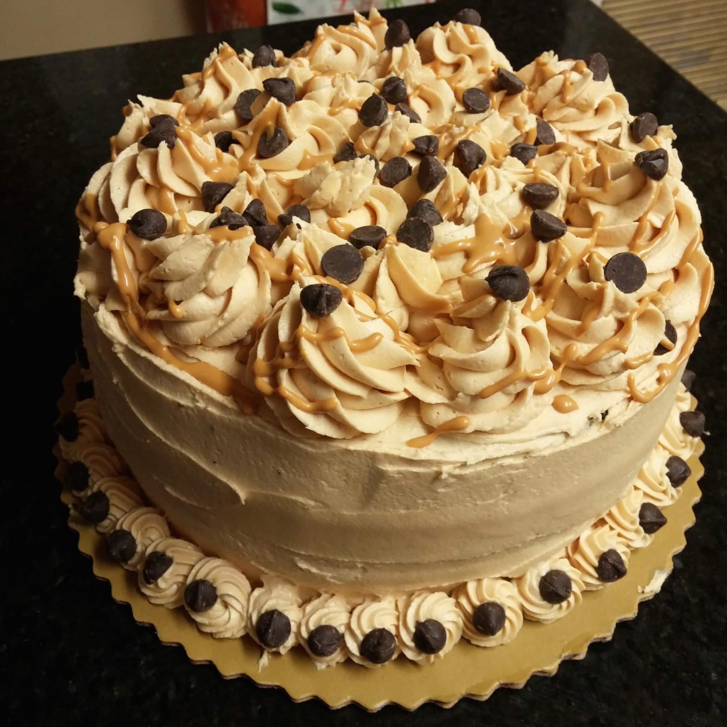 Dark Chocolate Cake
 Dark Chocolate Cake with Salted Dulce de Leche Buttercream