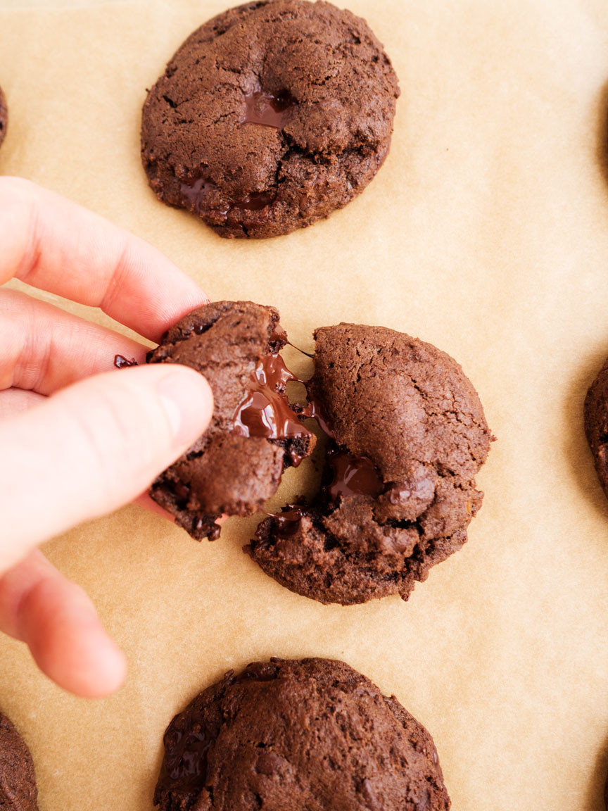 Dark Chocolate Chip Cookies
 Double Dark Chocolate Chip Cookies Recipe