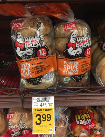 Dave'S Killer Bread Bagels
 Dave s Killer Bread Pumpkin Spice Madness Bagels for $2 49