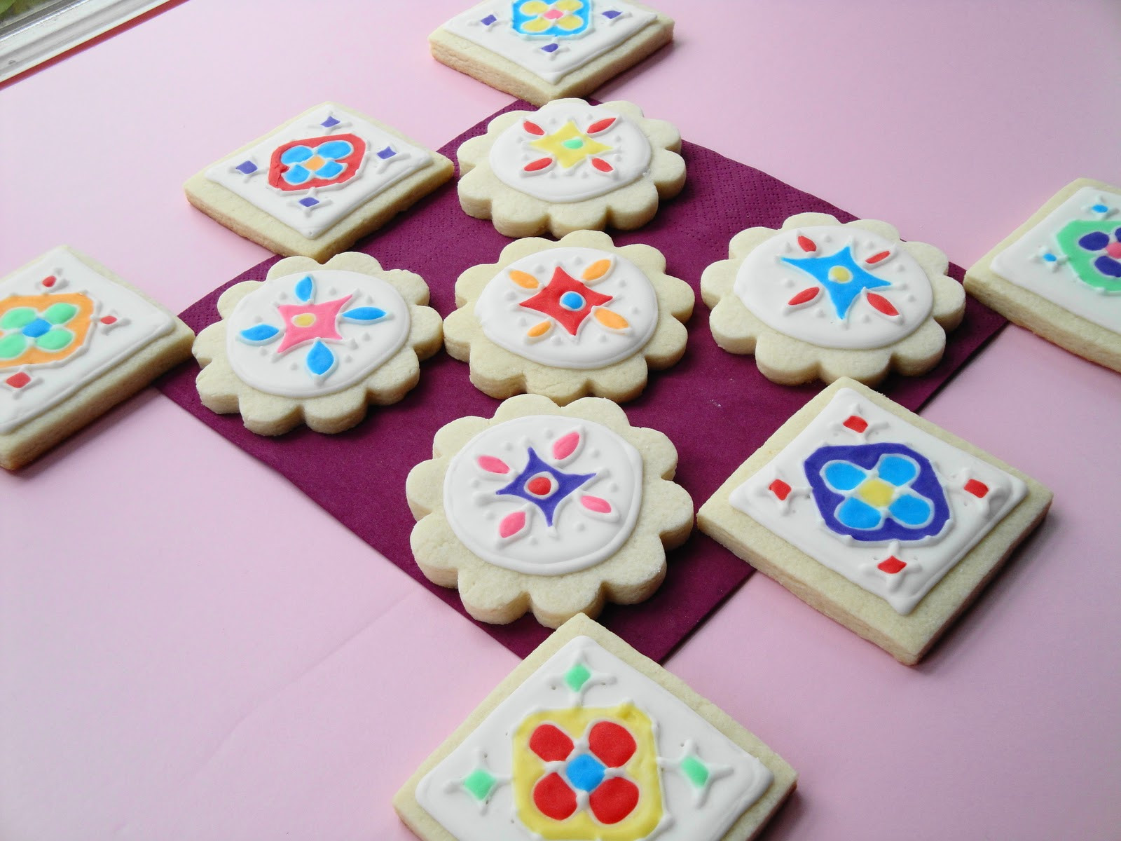 Decorated Sugar Cookies
 cumin and cardamom Rangoli Decorated Sugar Cookies