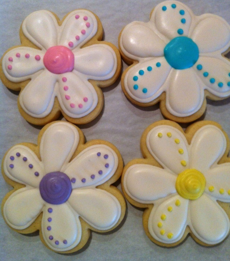 Decorated Sugar Cookies
 Daisy Spring Flower Decorated Sugar Cookies 1 Dozen 12