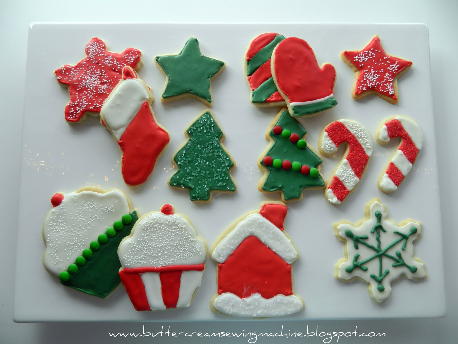Decorating Christmas Cookies
 Buttercream and a Sewing Machine Decorating Christmas Cookies