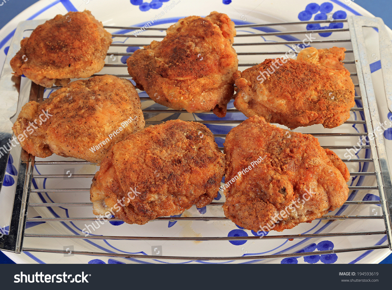 Deep Fried Chicken Thighs
 Six Chicken Thighs Deepfried Golden Brown Stock