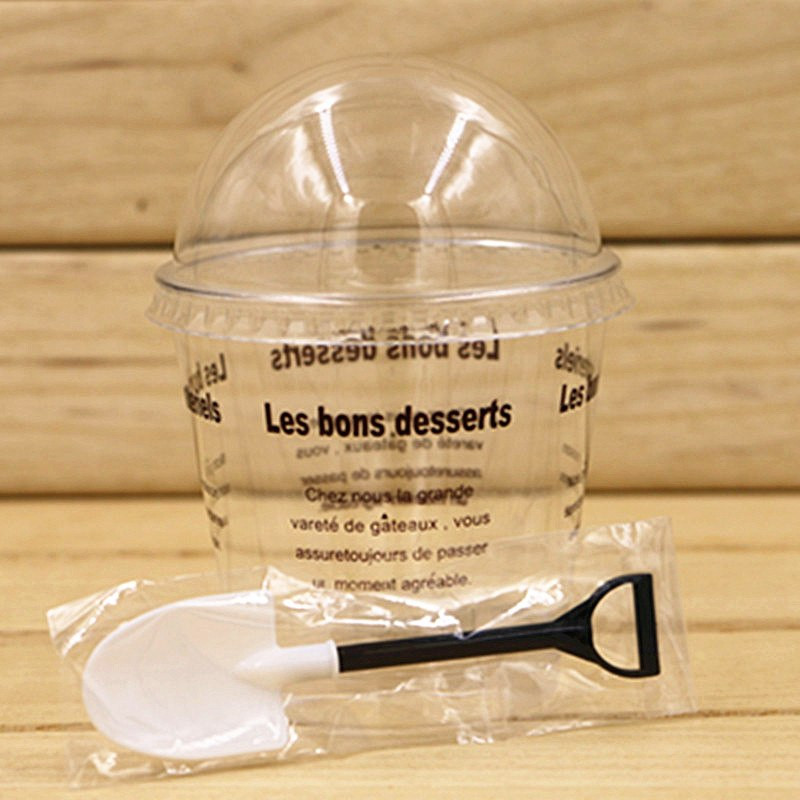Dessert Cups With Lid
 50Pcs Disposable plastic Pudding cup Dessert Cup Sawdust