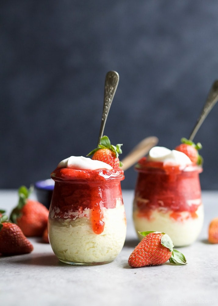 Dessert For Two
 Skinny Cheesecake with Strawberries