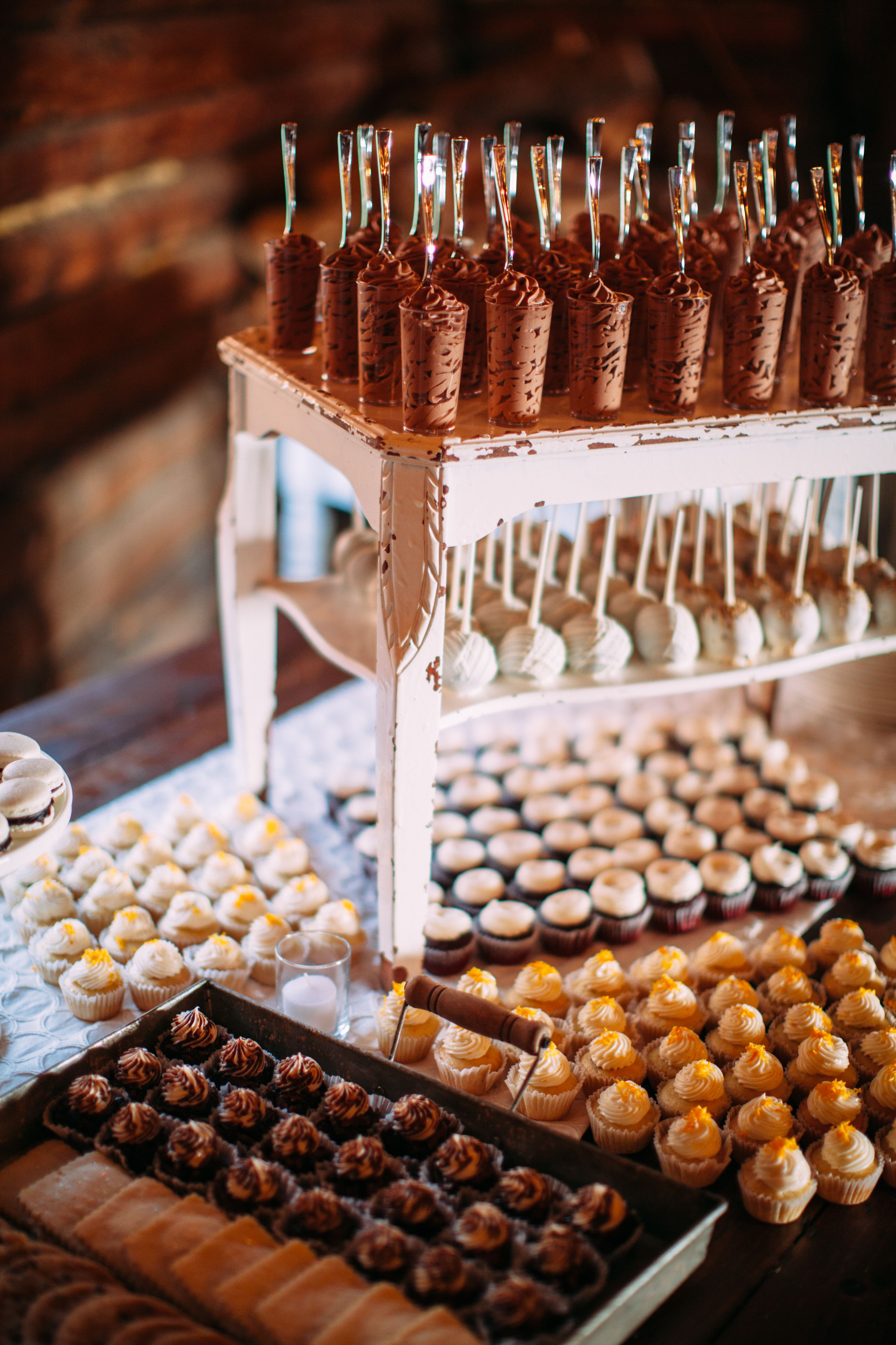 Dessert Wedding Reception
 Chocolate Mousse Shooter Wedding Dessert Bar