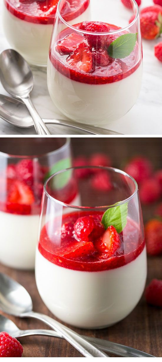 Desserts For Two
 Panna Cotta with Berry Sauce