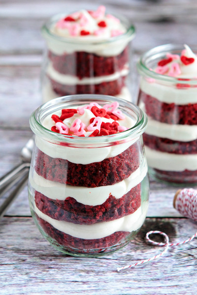 Desserts In A Jar
 Red Velvet Cupcakes In A Jar