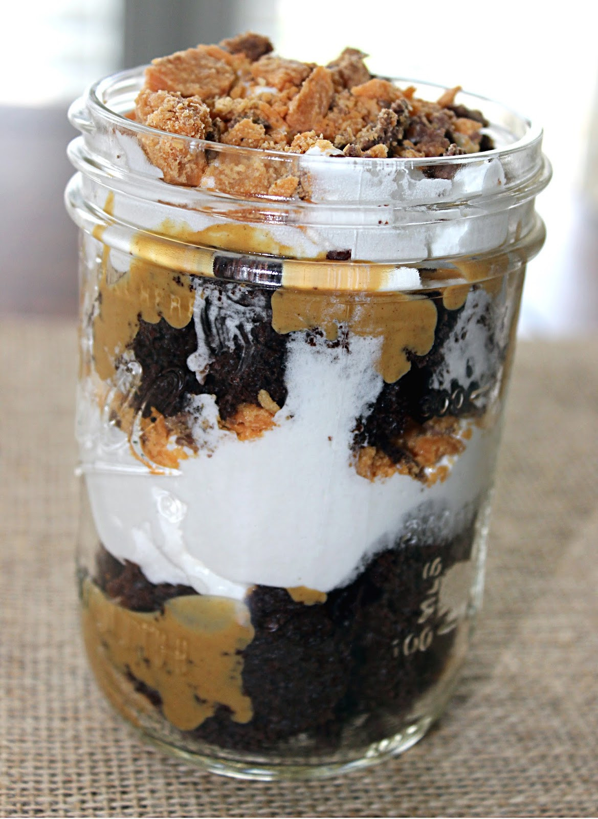 Desserts In Mason Jar
 sugar & spice Butterfinger Mason Jar Trifles