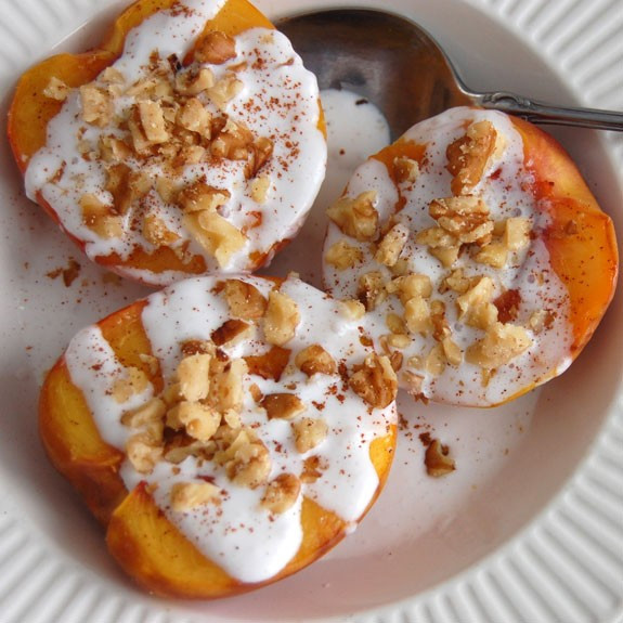 Desserts With Peaches
 Paleo Grilled Peaches with Coconut Cream