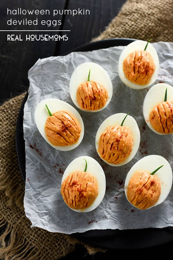 Deviled Eggs Halloween
 Halloween Pumpkin Deviled Eggs ⋆ Real Housemoms