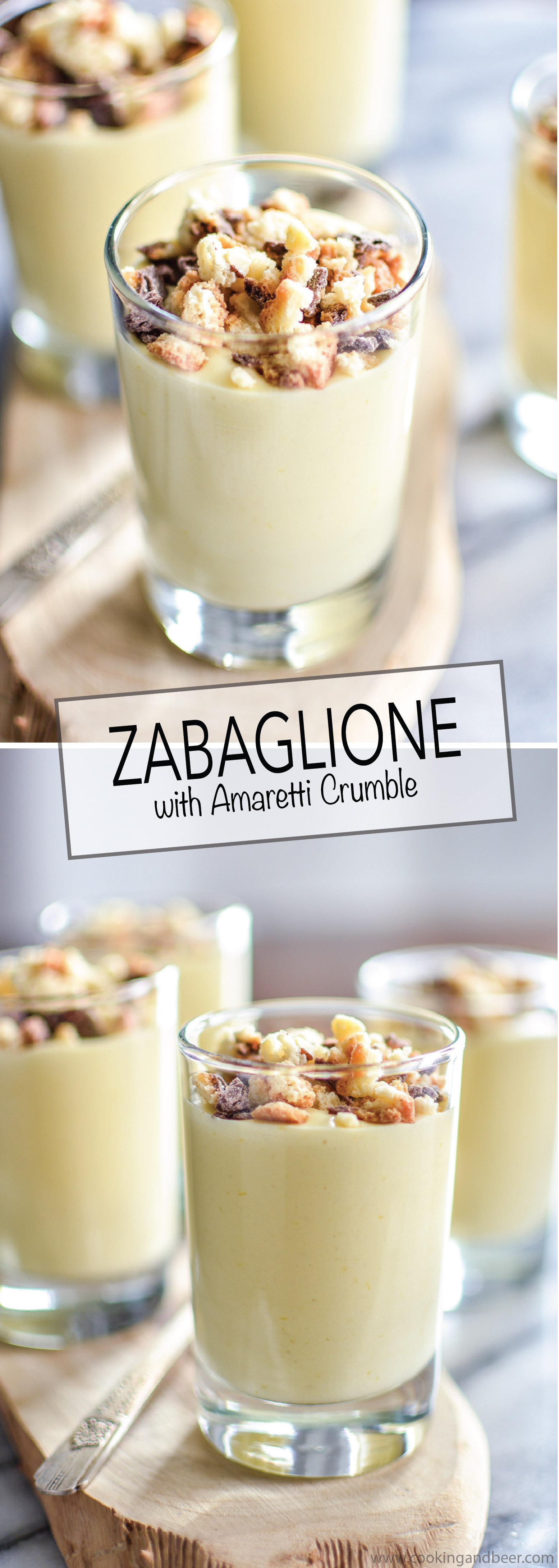 Dinner And Desserts
 Zabaglione with Biscotti Crumble