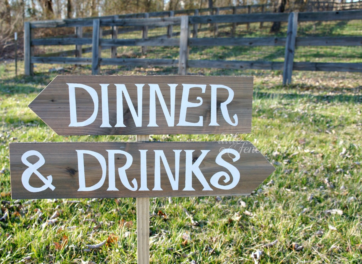 Dinner And Drinks
 Drinks Sign Rehearsal Dinner Sign Arrow Sign Wooden Arrow