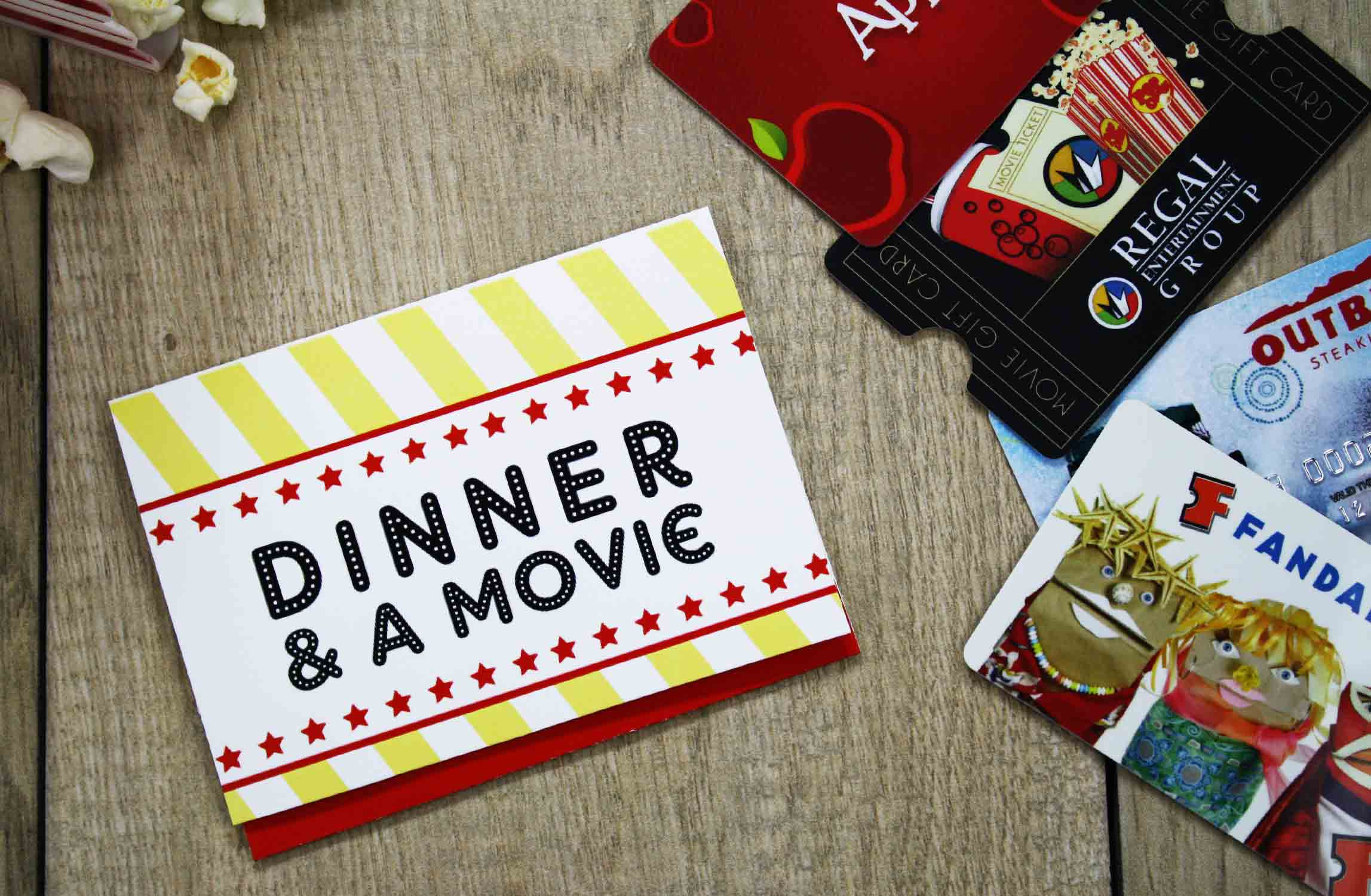 Dinner And Movie Gift Card
 Free Printable Give DATE NIGHT for a Wedding Gift