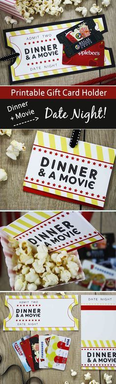 Dinner And Movie Gift Card
 Teacher Appreciation Movie Night Theater Gift Perfect for