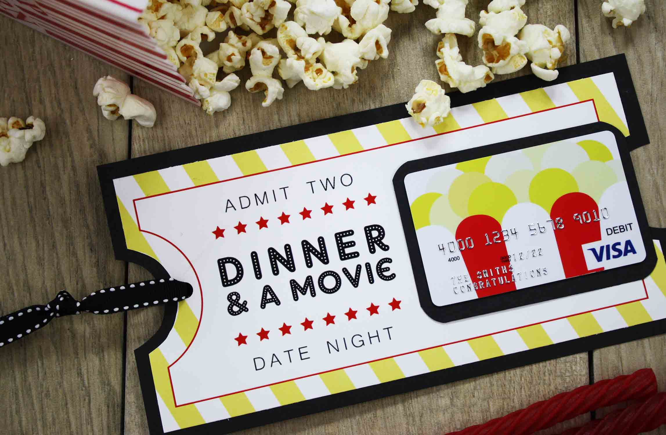 Dinner And Movie Gift Card
 Free Printable Give DATE NIGHT for a Wedding Gift