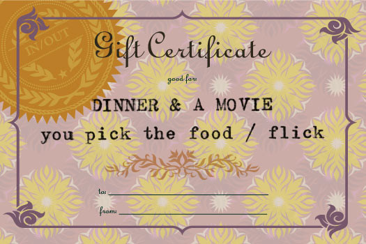 Dinner And Movie Gift Card
 Dinner and a movie v2
