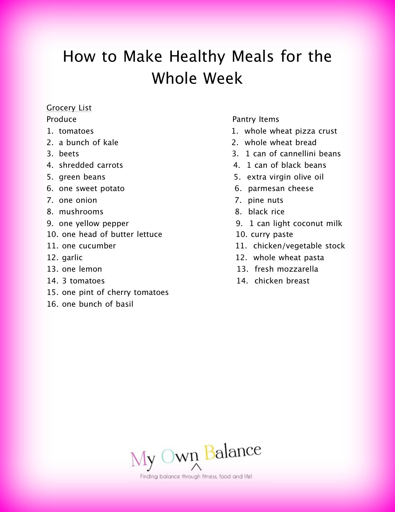 Dinner Food List
 How to Make Easy Healthy Meals For the Whole Week My