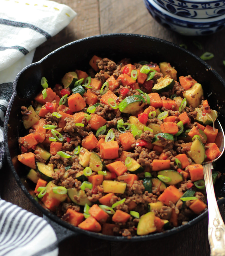Dinner Ideas With Ground Beef And Potatoes
 Ground Beef Zucchini Sweet Potato Skillet Meal Prep
