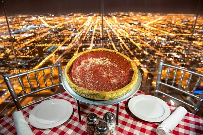 Dinner In Chicago
 Midwest travel Giordano s pizza plus Skydeck Chicago