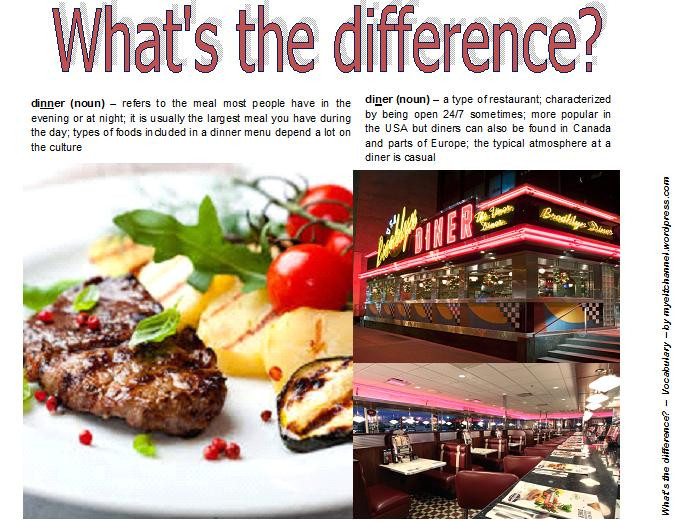 Dinner Or Diner
 What’s the difference dinner vs diner
